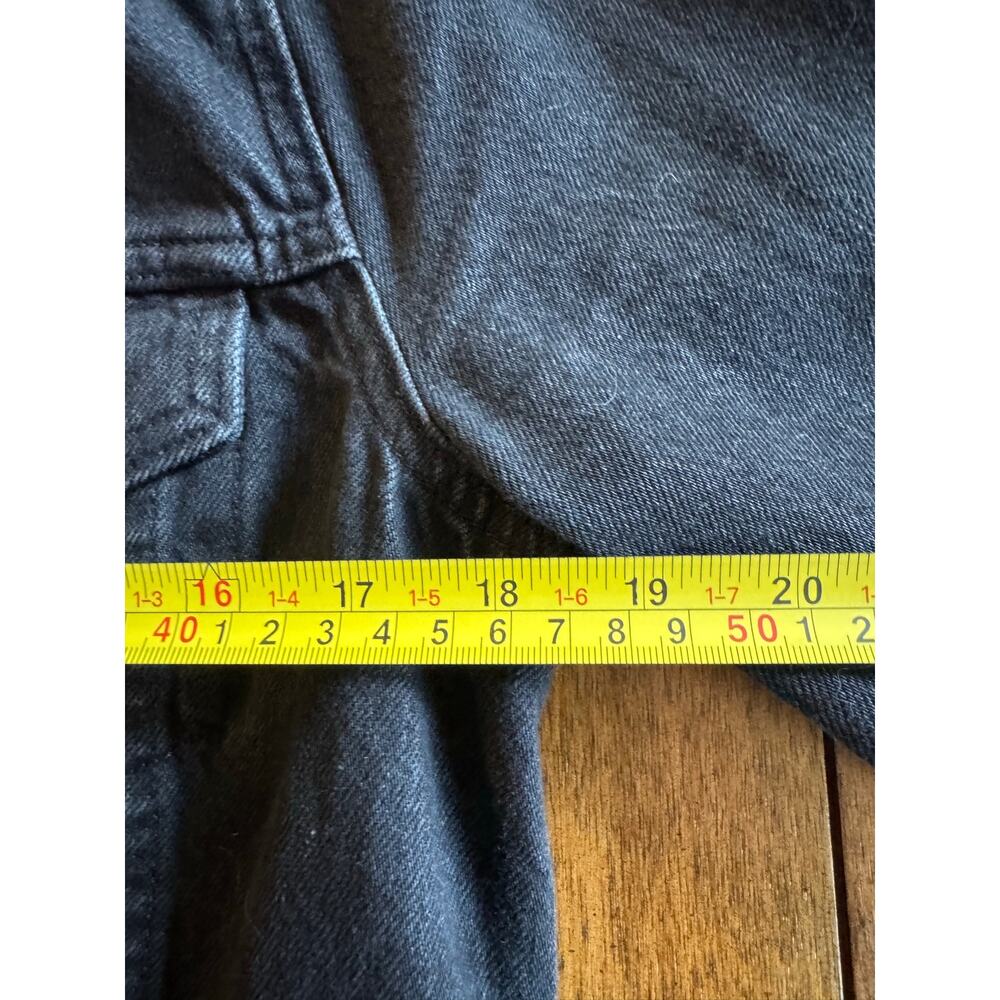 Levi’s Altered Trucker Black Cropped Denim Jacket Raw Hem Women’s Small - Picture 7 of 12